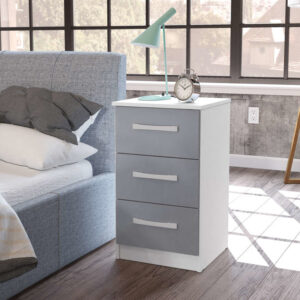 Birlea Lynx Bedside Table - White & Grey