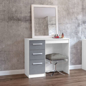 Lynx 3 Drawer Dressing Table - White & Grey