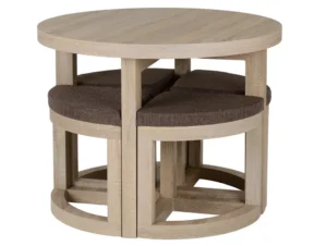 Seconique Cambourne Stowaway Light Oak Dining Table and 4 Stools Set