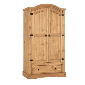 Seconique Corona Pine 2 Door 1 Drawer Double Wardrobe