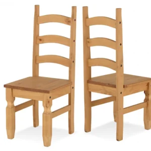 Seconique Corona Pine Set of 2 Wooden Dining Chairs