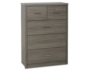 Seconique Lisbon Black Wood Grain Effect 3+2 Drawer Chest of Drawers