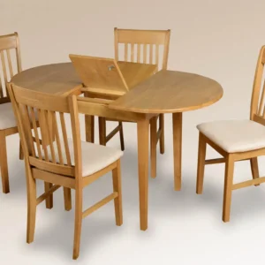 Seconique Oxford 105cm Oak Extending Dining Table and 4 Chairs Set