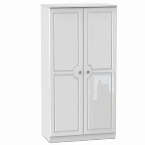 Welcome Pembroke White High Gloss 2 Door Double Wardrobe (Assembled)