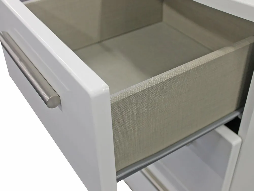 Welcome Knightsbridge White High Gloss Double Pedestal Dressing Table (Assembled) - Image 2