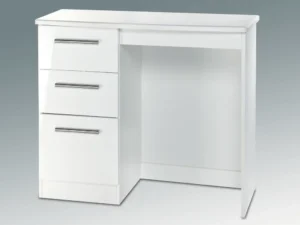 Welcome Knightsbridge White High Gloss Single Pedestal Dressing Table (Assembled)