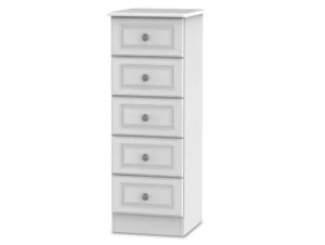 Welcome Pembroke White Ash 5 Drawer Tall Narrow Chest of Drawers (Assembled)