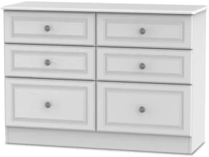 Welcome Pembroke White Ash 6 Drawer Midi Chest of Drawers (Assembled)