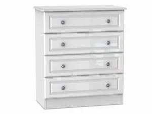 Welcome Pembroke White High Gloss 4 Drawer Chest of Drawers (Assembled)