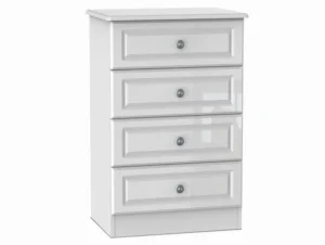Welcome Pembroke White High Gloss 4 Drawer Midi Chest of Drawers (Assembled)