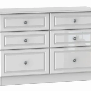 Welcome Pembroke White High Gloss 6 Drawer Midi Chest of Drawers (Assembled)