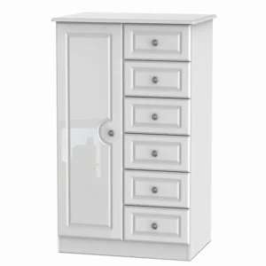 Welcome Pembroke White High Gloss Childrens Small Wardrobe (Assembled)