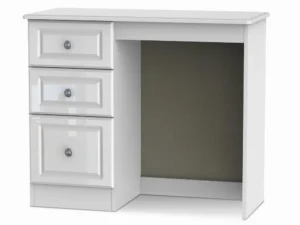 Welcome Pembroke White High Gloss Single Pedestal Dressing Table (Assembled)