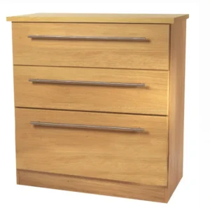 Welcome Sherwood 3 Drawer Deep Low Chest of Drawers (Assembled)